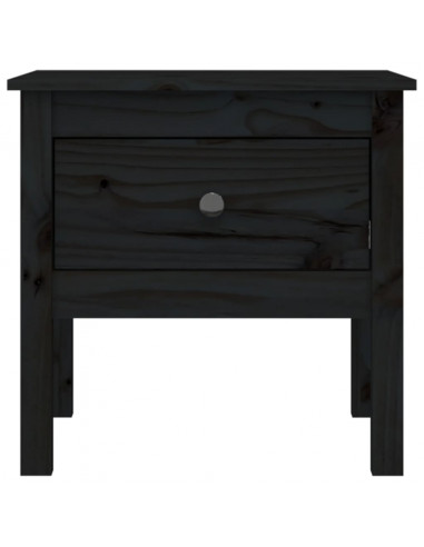 Tavolini 2 pz Neri 50x50x49 cm in Legno Massello di Pino