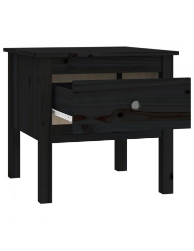 Tavolini 2 pz Neri 50x50x49 cm in Legno Massello di Pino