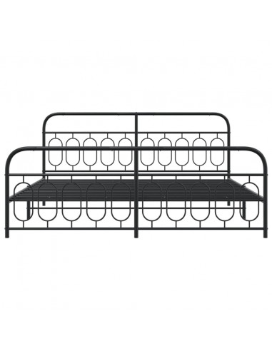 Giroletto con Testiera e Pediera Metallo Nero 200x200 cm