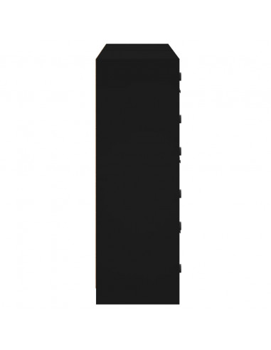 Libreria con Ante Nera 136x37x109 cm in Legno Multistrato