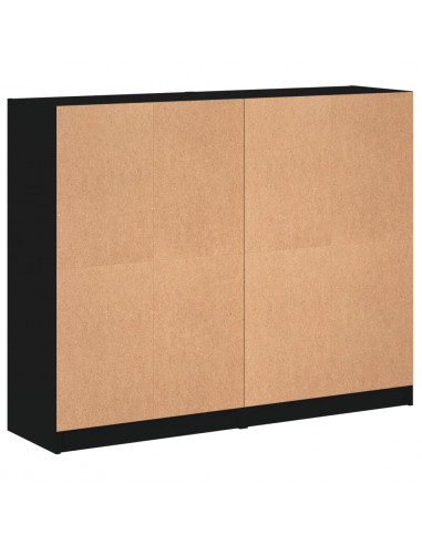 Libreria con Ante Nera 136x37x109 cm in Legno Multistrato