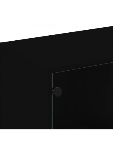 Libreria con Ante Nera 136x37x109 cm in Legno Multistrato