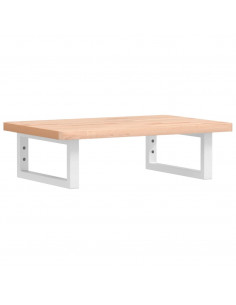 Ripiano a Parete per Lavabo in Acciaio e Massello di Faggio 2