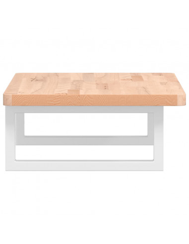 Ripiano a Parete per Lavabo in Acciaio e Massello di Faggio