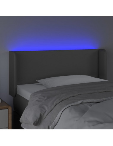 Testiera a LED Grigio 83x16x78/88 cm in Similpelle