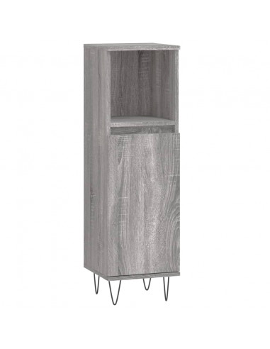Set Mobili da Bagno 3 pz Grigio Sonoma in Legno Multistrato