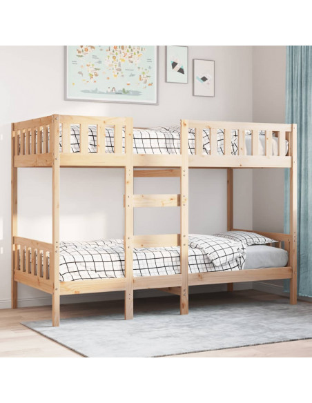 Letto a Castello 80x200 cm in Legno Massello di Pino
