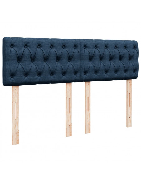 Giroletto a Molle con Materasso Blu 160x200 cm in Tessuto