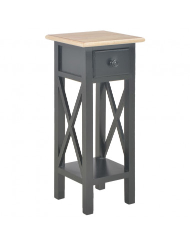 Tavolino Laterale Nero 27x27x65,5 cm in Legno