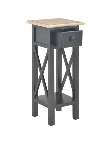 Tavolino Laterale Nero 27x27x65,5 cm in Legno