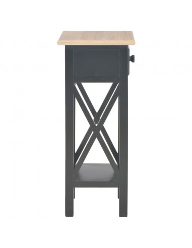 Tavolino Laterale Nero 27x27x65,5 cm in Legno