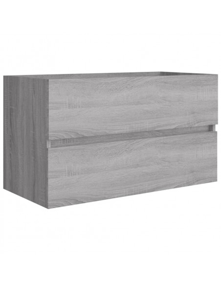 Set Mobili da Bagno 2 pz Grigio Sonoma in Legno Multistrato
