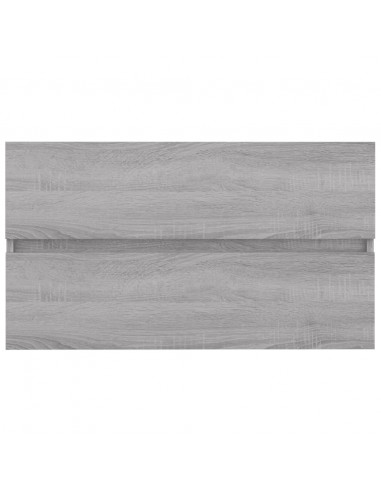 Set Mobili da Bagno 2 pz Grigio Sonoma in Legno Multistrato