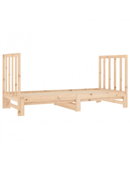 Dormeuse Estraibile 2x(90x190) cm Legno Massello di Pino