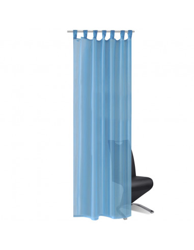 Tende Trasparenti 2 pz Turchese 140 x 225 cm