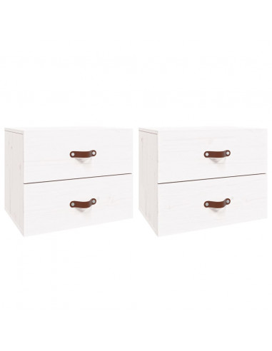 Comodini a Muro 2 pz Bianchi 50x36x40 cm