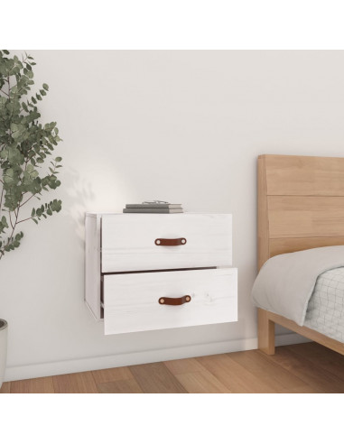 Comodini a Muro 2 pz Bianchi 50x36x40 cm