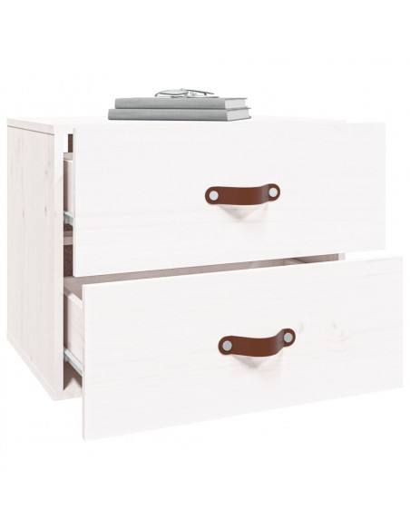 Comodini a Muro 2 pz Bianchi 50x36x40 cm