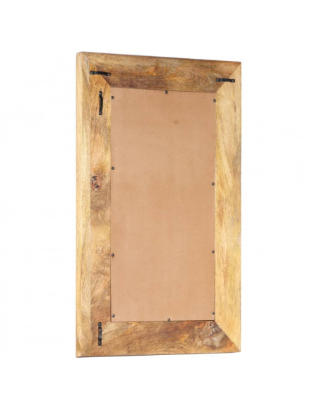 Specchio Intagliato a Mano 80x50x2,6 cm in Massello di Mango