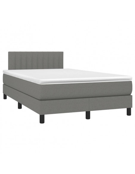 Giroletto a Molle con Materasso Grigio Scuro 120x190cm Tessuto