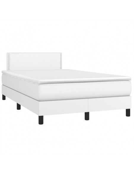 Giroletto a Molle con Materasso Bianco 120x190 cm in Similpelle