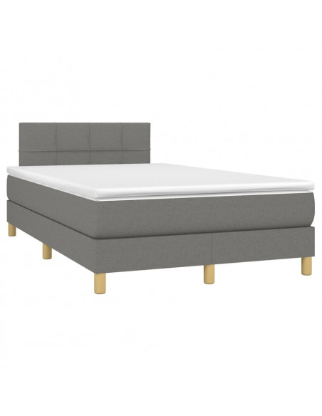 Giroletto a Molle con Materasso Grigio Scuro 120x190cm Tessuto