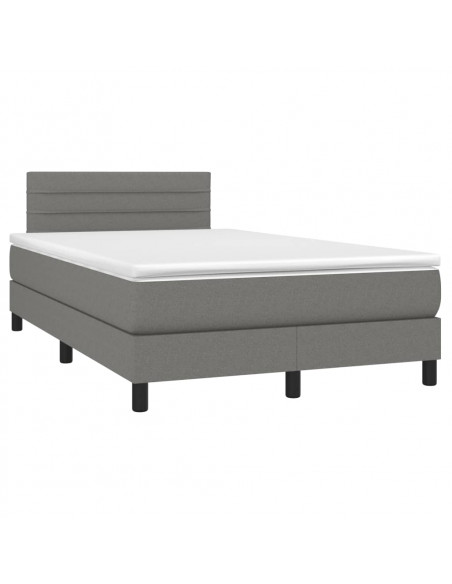 Giroletto a Molle con Materasso Grigio Scuro 120x190cm Tessuto