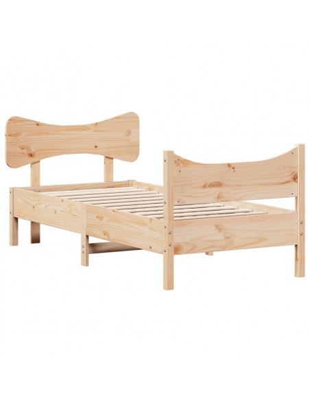 Giroletto con Testiera 75x190 cm in Legno Massello di Pino