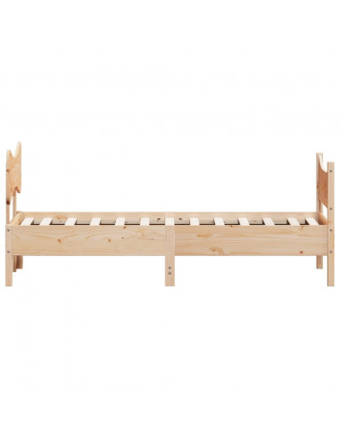 Giroletto con Testiera 75x190 cm in Legno Massello di Pino