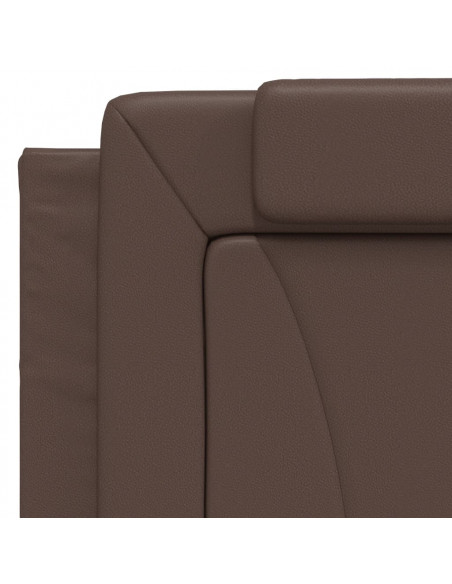Giroletto con Testiera Marrone 100x200 cm in Similpelle