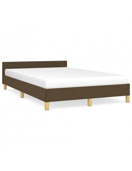 Giroletto con Testiera Marrone Scuro 120x190 cm in Tessuto