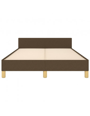 Giroletto con Testiera Marrone Scuro 120x190 cm in Tessuto