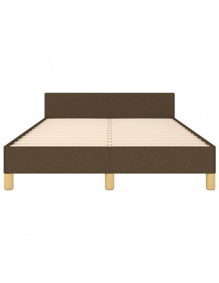 Giroletto con Testiera Marrone Scuro 120x190 cm in Tessuto