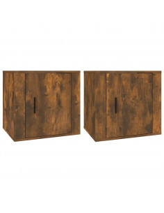Comodini 2pz Rovere Fumo 50x39x47 cm 2