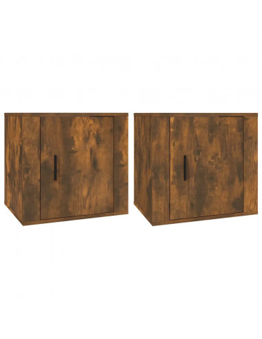 Comodini 2pz Rovere Fumo 50x39x47 cm