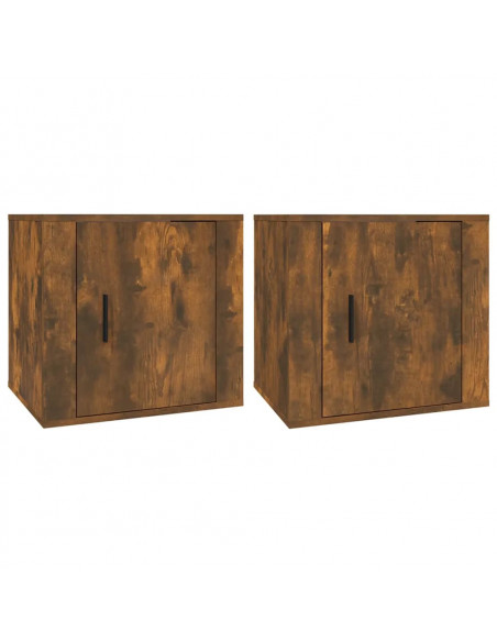 Comodini 2pz Rovere Fumo 50x39x47 cm