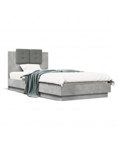 Giroletto Testiera Grigio Cemento 100x200 cm Legno Multistrato 2