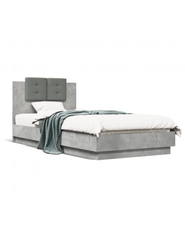 Giroletto Testiera Grigio Cemento 100x200 cm Legno Multistrato