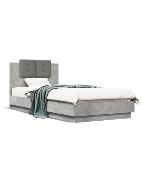 Giroletto Testiera Grigio Cemento 100x200 cm Legno Multistrato