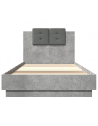 Giroletto Testiera Grigio Cemento 100x200 cm Legno Multistrato