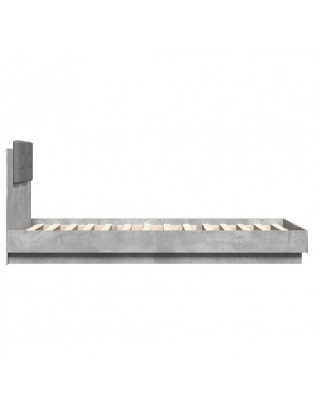Giroletto Testiera Grigio Cemento 100x200 cm Legno Multistrato