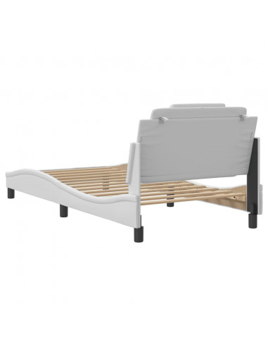 Giroletto con Luci LED Bianco 100x200 cm in Similpelle