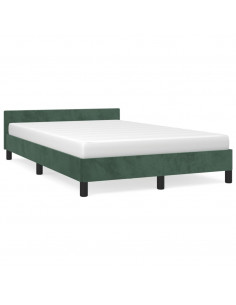 Giroletto con Testiera Verde Scuro 120x190 cm in Velluto 2