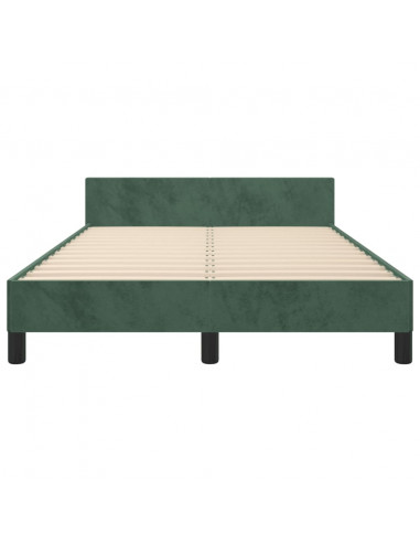 Giroletto con Testiera Verde Scuro 120x190 cm in Velluto