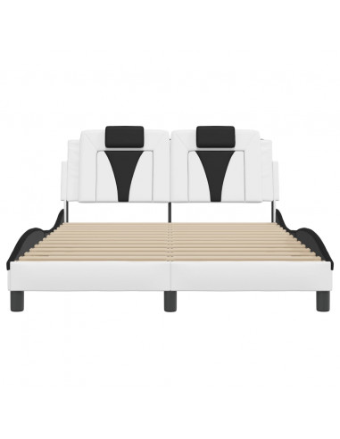 Giroletto con Luci LED Bianco e Nero 120x200 cm in Similpelle