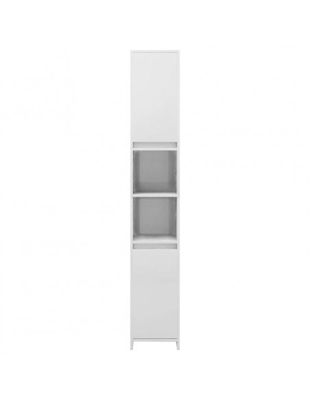 Mobile da Bagno Bianco Lucido 30x30x183,5 cm Legno Multistrato