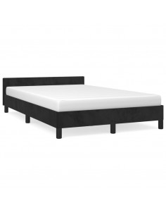 Giroletto con Testiera Nero 120x190 cm in Velluto 2