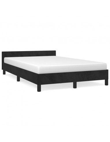 Giroletto con Testiera Nero 120x190 cm in Velluto