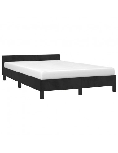 Giroletto con Testiera Nero 120x190 cm in Velluto