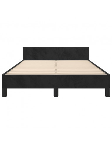 Giroletto con Testiera Nero 120x190 cm in Velluto